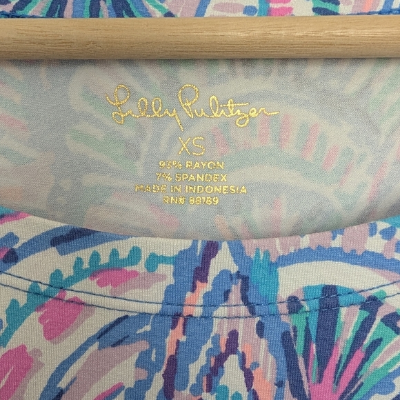 Lilly Pulitzer Shift Dress Sz XS UPF 50+ Sophie Ruffle Happy As A Clam Stretch - Picture 4 of 10